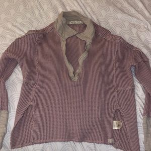 Free People Thermal Cropped Shirt